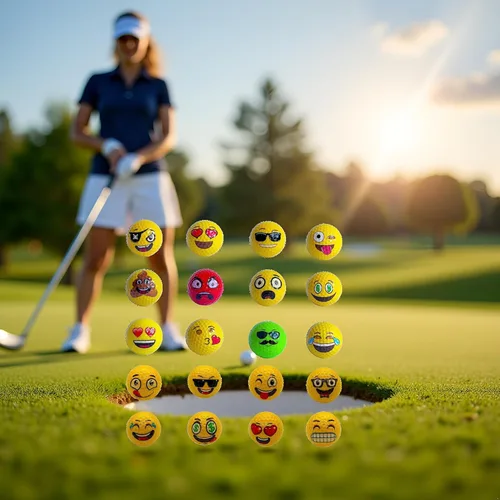 Miniatura 7 de Lightahead USGolfer - Juego de 12 pelotas de golf de práctica de putting divertidas con emoticonos únicos, seleccionados al azar de las imágenes