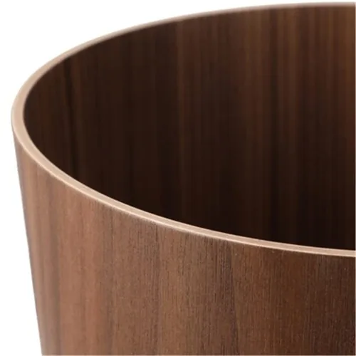 Miniatura 2 de Cubo de basura redondo apilable, de madera natural, para baños, cocinas, oficinas en casa (madera oscura)