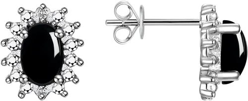 Miniatura 5 de Rylos Aretes tipo dormilona de plata de ley 925, ovalados y diamantes de 0.236 x 0.157 pulgadas, exquisitas joyas de piedra