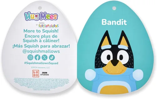 Miniatura 6 de Squishmallows Original Bluey Bandit HugMees de 10 pulgadas - Peluche oficial de Jazwares ultrasuave de tamaño mediano