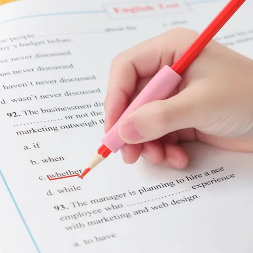 Miniatura 5 de Agarre ergonómico para lápices, extensor y tapa 3 en 1, paquete de 6 compañeros de silicona para lápices de escritura a mano para niños y adultos