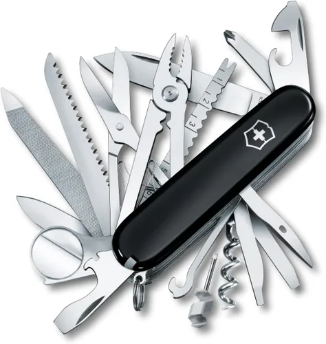 Miniatura 11 de Victorinox Swiss Champ - Cuchillo suizo del ejército, 33 funciones, navaja de bolsillo de fabricación suiza con hoja grande, destornillador, cincel
