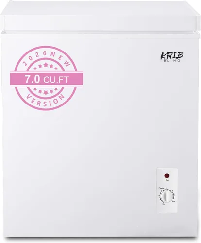 Miniatura 12 de KRIB BLING Congelador de pecho, termostato ajustable, congeladores compactos con cesta de almacenamiento extraíble para casa, cocina, garaje, Negro