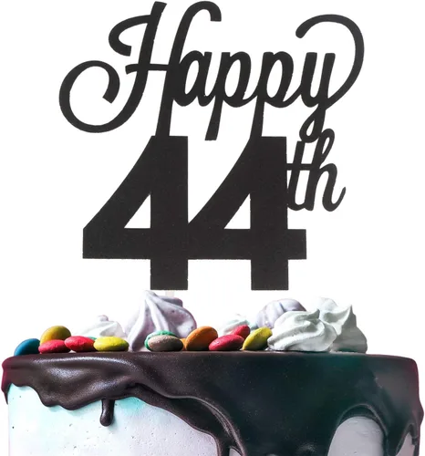 Miniatura 34 de LINGTEER - Decoración para pastel con texto "Happy Birthday 100", color negro