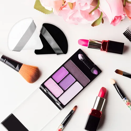 Miniatura 6 de 12 esponjas de maquillaje cosméticas, 2.76 pulgadas, portátil, suave, esponja, ajuste facial, terciopelo triangular con asa de cinta para polvo 6