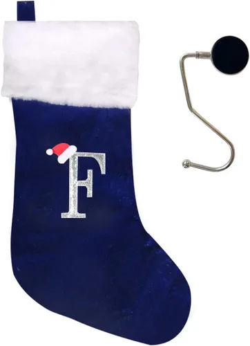 Miniatura 55 de Medias de Navidad de 20 pulgadas con monograma, letras, medias súper suaves grandes de Navidad, medias de monograma rojo para Navidad, regalo