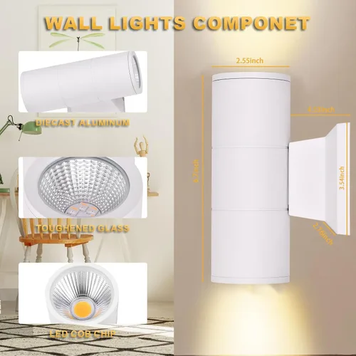 Miniatura 7 de Lámpara de pared LED de 3 colores de 15 W, 110 V ~ 260 V, brillante LED con Remtoe para sala de estar, pasillo de pasillo, puerta delantera exterior