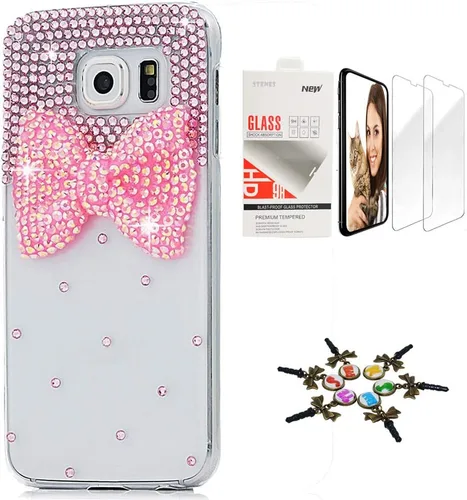 Miniatura 8 de Funda para Galaxy Note 8, elegante, hecha a mano en 3D [serie brillante], diseño de lazo grande compatible con Samsung Galaxy Note 8 con protector