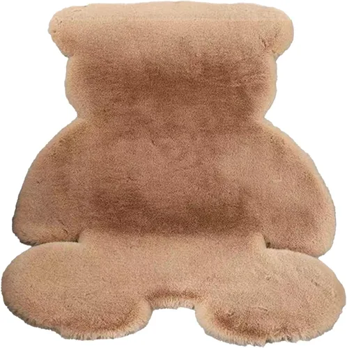 Miniatura 11 de Alfombra en forma de oso, de 17.7 x 23.6 in, suave y lanuda para dormitorio de los niños, bonita alfombra de piel sintética suave y esponjosa