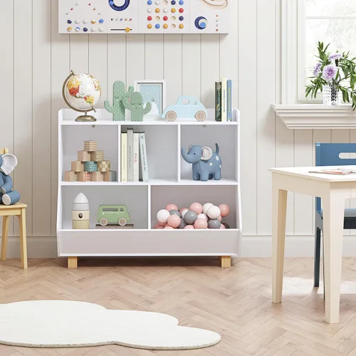 Miniatura 3 de UTEX - Organizador de almacenamiento de juguetes, estantería para niños y almacenamiento de juguetes con patas, organizador de almacenamiento de 5