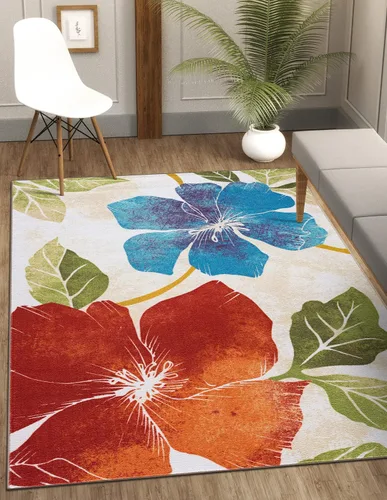 Miniatura 28 de CAMILSON Solana - Alfombra moderna con diseño floral de 2 x 3 pies, antideslizante y parte trasera de goma, negro - flores grises, alfombra