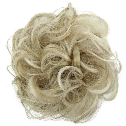 Miniatura 30 de CAISHA by Prettyshop Hairpiece Scrunchy Updo Bridal Peinado Voluminoso Ondulado Moño Desordenado Mezcla Rubio G13AL