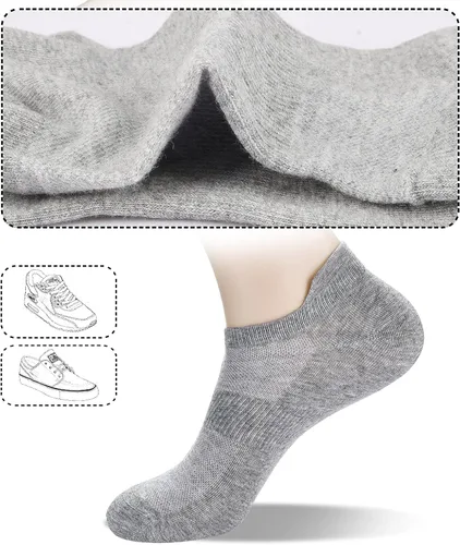 Miniatura 6 de Corlap 8Pairs Womens Ankle Athletic Running Socks White Thin No Show Low Cut With Tab Sport Short Socks