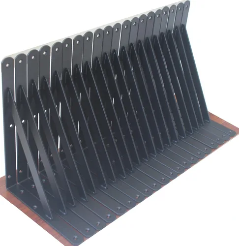 Miniatura 67 de Paquete de 16 soportes de estante resistentes negros de 20 pulgadas de largo x 12 pulgadas de alto con tornillos, soportes de estante de metal