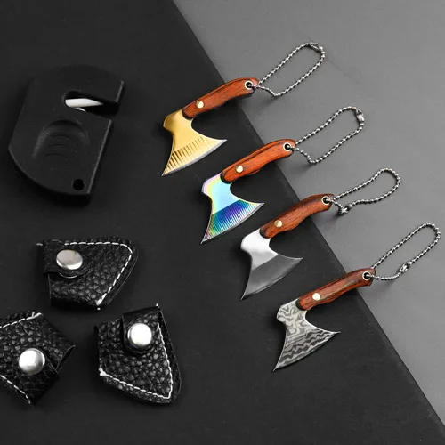 Miniatura 2 de Juego de mini cuchillos de bolsillo láser, mini cuchillo de hacha para abridor de paquetes, cortador de caja, juego de cuchillos pequeños con funda