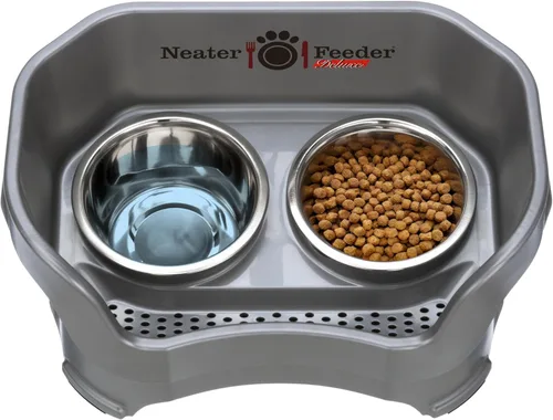 Miniatura 7 de Neater Pet Brands Neater Feeder Deluxe Cuencos para perros a prueba de derrames elevados para perros medianos 19-40 lbs, fabricado en EE. UU.