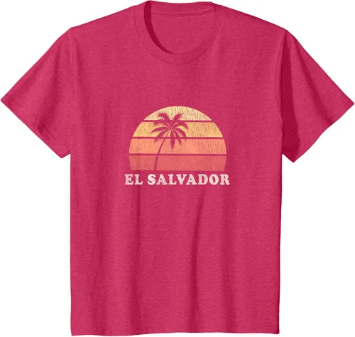 Miniatura 70 de El Salvador Vintage 70s Retro Throwback Design Camiseta, Azul