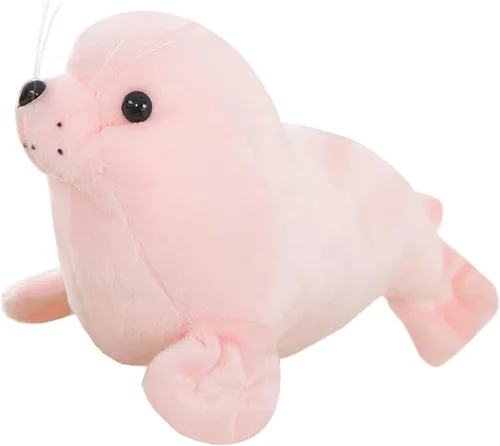 zhidiloveyou Almohadón de peluche de sello rosado lindo, muñeca Kawaii para niños, 29.97 cm