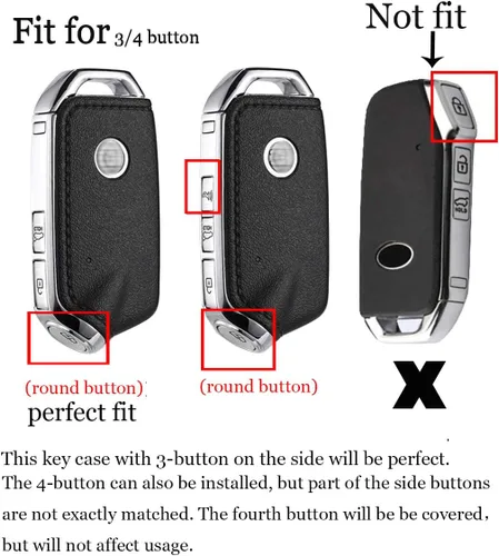 Miniatura 2 de ontto Funda de piel para llave Kia Stinger Smart Remote Protección completa, duradera con llavero azul (1 funda para llavero y 1 llavero), Azul