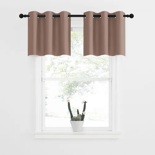 Miniatura 9 de NICETOWN Cortinas opacas de cocina para ventana sobre el fregadero, aislamiento térmico, decoración del hogar, pequeños niveles opacos con ojales