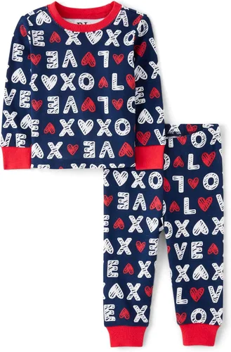 Miniatura 10 de The Children's Place - Conjunto de pijama de manga larga con botones para bebé niño, ajustado, 100% algodón, 2 piezas