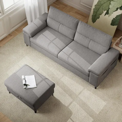 Miniatura 11 de Upvilla Sofá moderno de 71.25 pulgadas para sala de estar, sofás de asiento profundo con cojín de 8 pulgadas, cómodo sofá de amor de felpilla de 2