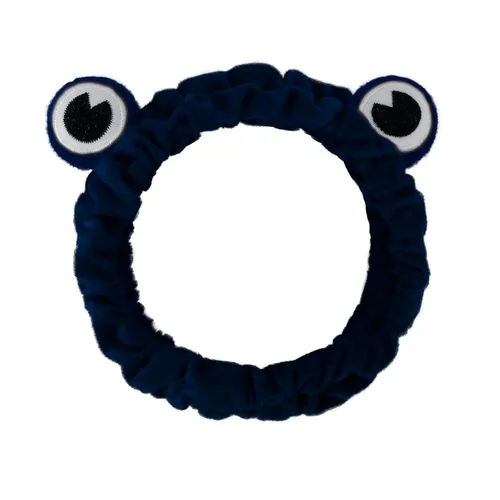 Miniatura 29 de Jowmoy Bonita diadema de orejas de conejo, diseño de ojo de rana, elástica para lavar la cara, para mujeres, maquillaje, ducha, spa. Q-Orejas