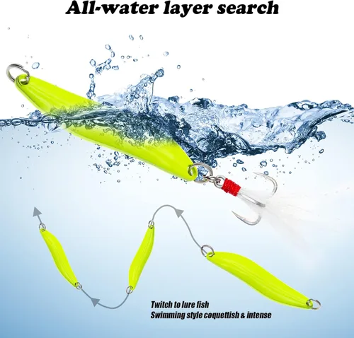 Miniatura 3 de Señuelos de pesca, cucharas de pesca, hilandero de pesca de fundición colorida, cebo duro, anzuelo único para trucha, lubina, salmón, agua dulce