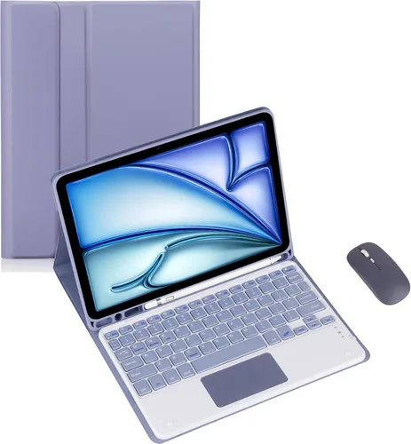 Miniatura 8 de Funda de teclado para tableta Samsung Galaxy Tab A8 X200/X205 de 10.5 pulgadas, cubierta protectora de teclado con soporte multiángulo, borde de Azul