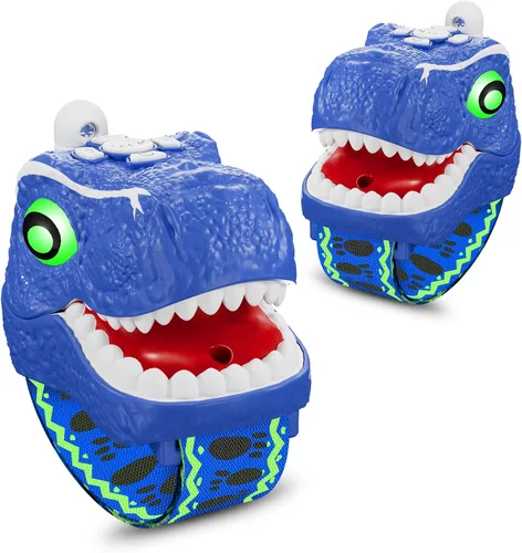 Walkie Talkies de dinosaurio para niños, paquete de 2, equipo de camping, juguetes al aire libre T-Rex para niños de 3 a 12 años de edad, 3 canales