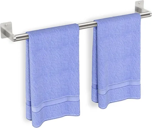 Toallero de baño, toallero de 24 pulgadas para montaje en pared de baño, organizador resistente para toallas de mano de baño, barra de toalla Plata