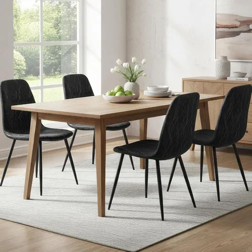 Miniatura 11 de VASAGLE Sillas de comedor, juego de 2 sillas de comedor, marco de metal, pies ajustables, fáciles de limpiar, piel sintética con textura glaciar