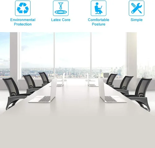 Miniatura 7 de Silla de oficina ergonómica de malla con respaldo medio, soporte lumbar, ajustable, giratoria, enrollable, silla de escritorio rosa con brazos