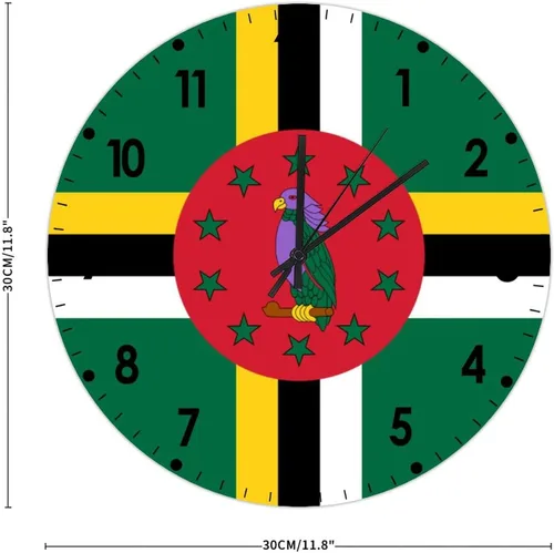 Miniatura 864 de Cheyan Reloj de pared con bandera de Canadá de 12 pulgadas, silencioso, sin tictac, de PVC, funciona con pilas, reloj redondo decorativo, regalo