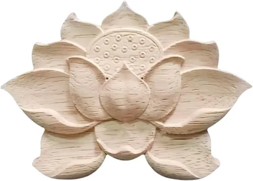 Miniatura 10 de 2 calcomanías de talla de madera sin pintar, apliques de madera tallada para muebles de bricolaje, apliques para pared, cama, puerta, armario, 7