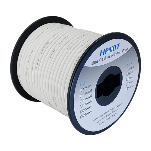 Miniatura 14 de Cable de 8 AWG Alambre Calibre 8 de Silicona - Carrete Negro de 25 pies, Alambre de Cobre Estañado Trenzado Extra Flexible 8AWG para Soldadura 200℃