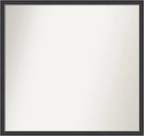 Miniatura 357 de Amanti Art Espejo de baño negro para sobre fregadero, 22 x 22 pulgadas, espejo de tocador cuadrado estrecho negro Avon, marco de madera casual