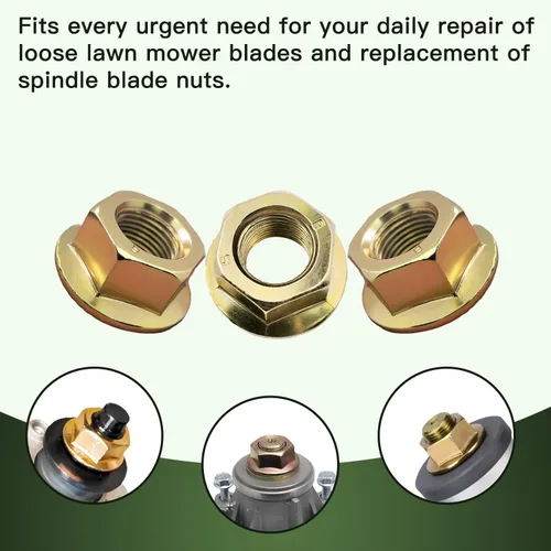 Miniatura 3 de Tuerca de cuchilla de cortacésped 5/8-18 con brida hexagonal de repuesto para Cub Cadet MTD Toro, cuchilla de cubierta de cortacésped hardware