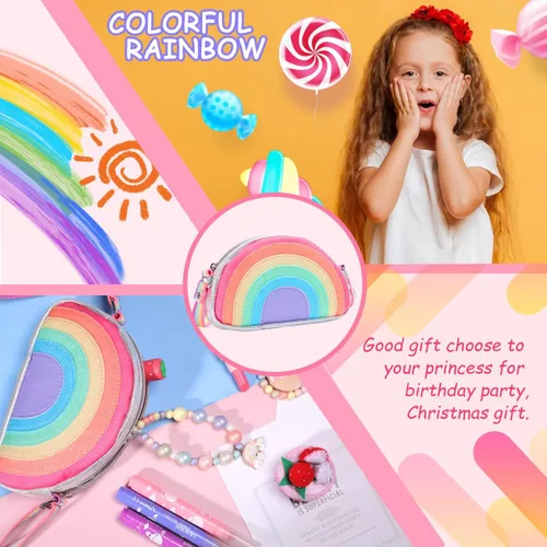 Miniatura 6 de PinkSheep Monedero para niñas pequeñas, regalo pequeño, bolso de hombro para niños, cartera cruzada de 3 a 6 años, regalo de moda