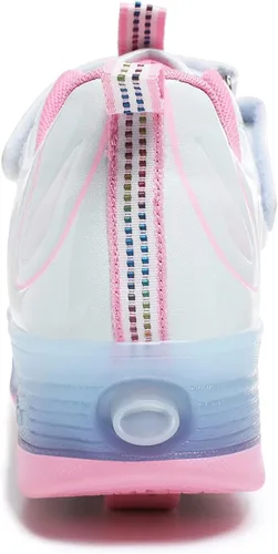 Miniatura 4 de HHSTS Zapatos para niños con ruedas, zapatos de color de luz LED, patines brillantes, zapatos de patinaje, regalos simples para niños y niñas