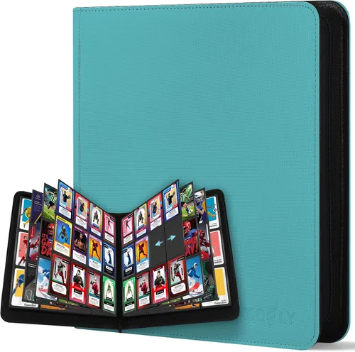 Miniatura 13 de Paquete de 30 carpetas de tarjetas con 9 bolsillos, carpeta de tarjetas coleccionables con cremallera premium, 540 álbumes de almacenamiento de Rosa