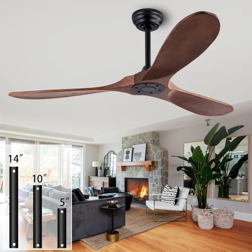 Miniatura 24 de QUTWOB Ventilador de techo de madera de 42 pulgadas con control remoto de luces, motor CC silencioso de 3 aspas para patio, sala de estar, Cuerpo
