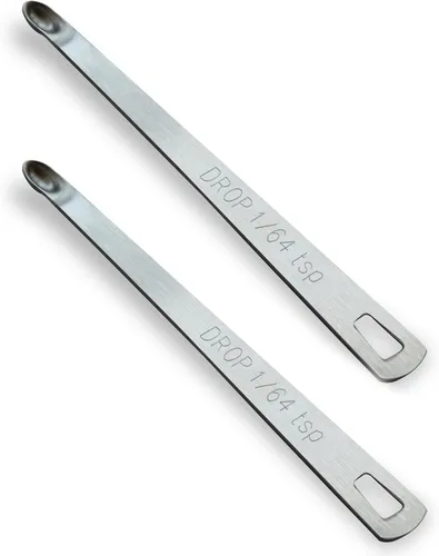 2 piezas 1/64 cucharadita (1/64 cucharadita, 0.08 ml, gota) Cuchara de medición pequeña individual, pequeñas cucharas de medición de acero