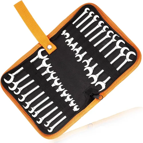 Miniatura 11 de Juego de mini llaves SAE, 10 piezas, acabado cromado resistente al óxido, ideal para automóviles, industriales, hogar, pasatiempos, color plateado