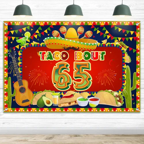 Miniatura 12 de HAMIGAR Fondo de pancarta de feliz cumpleaños de 30 x 6 pies – Fiesta de tacos 30 Fiesta de cactus mexicano decoraciones de cumpleaños suministros