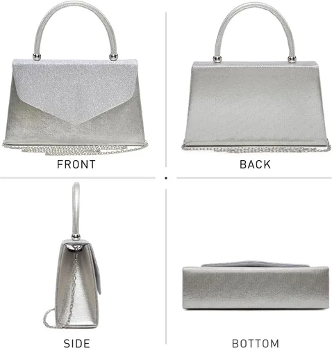 Miniatura 9 de Dasein Bolso de noche para mujer, embragues de fiesta, bolsos de boda, cóctel, baile de graduación, bolsos con purpurina esmerilada