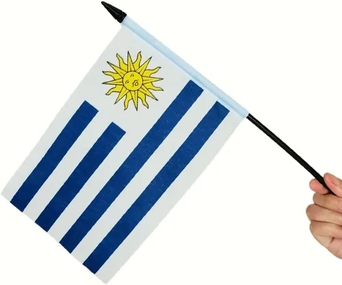 Miniatura 2 de Bandera de mesa de la amistad de Estados Unidos y Uruguay, bandera de mesa de Estados Unidos y Uruguay, juego de banderas de escritorio doble
