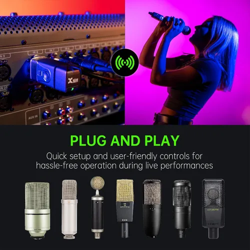 Miniatura 3 de Xvive Sistema inalámbrico de micrófono U3C Transmisor y receptor XLR de 2.4 GHz para micrófono de condensador, mezclador de audio, sistema PA