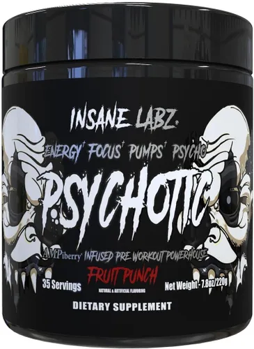 Miniatura 9 de Insane Labz Psychotic Black Edition - Polvo de preentrenamiento de estimulación media, energía, enfoque y bombas, cargado con creatina