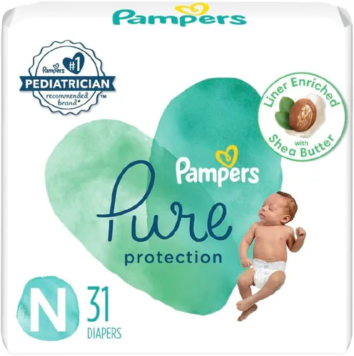 Miniatura 26 de Pañales para recién nacido/talla 1 (8-14 libras), 35 unidades – Pampers Pure Protection desechables para bebé, protección hipoalergénica y sin